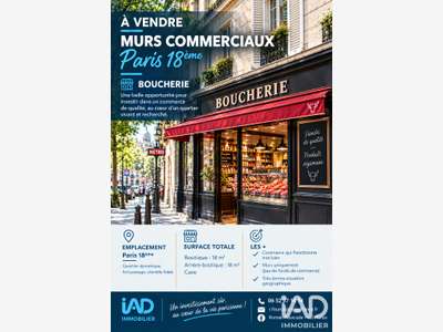 Vente local commercial de 36m² à Paris 75018