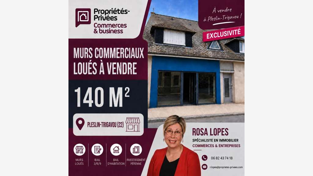 Vente ensemble immobilier loué à Pleslin-Trigavou