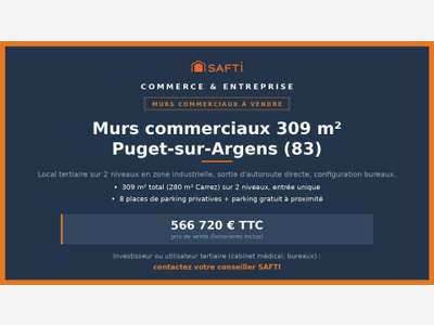 Vente murs commerciaux 309m² à Puget-sur-Argens