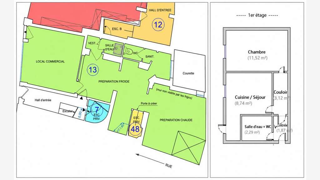 Vente murs & fonds en centre-ville de Rouen