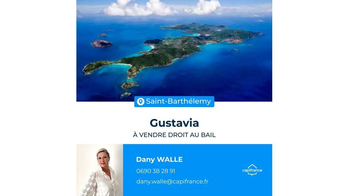 À céder droit au bail 73m² à Gustavia Saint Barth