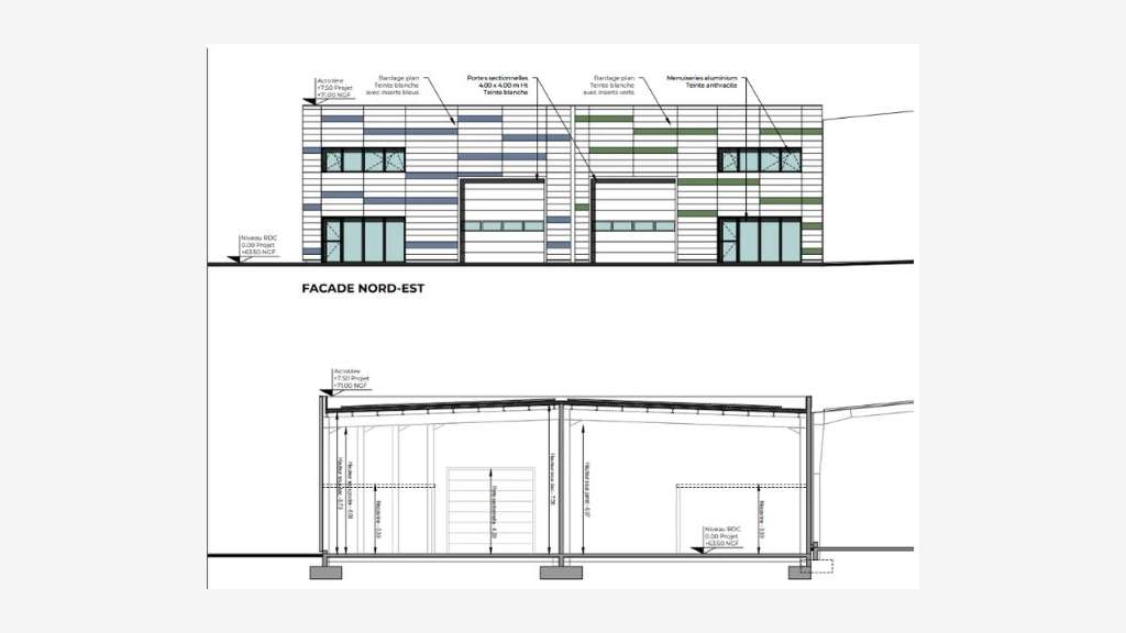 Vente cellule d'activité neuve 332m² à St Herblain