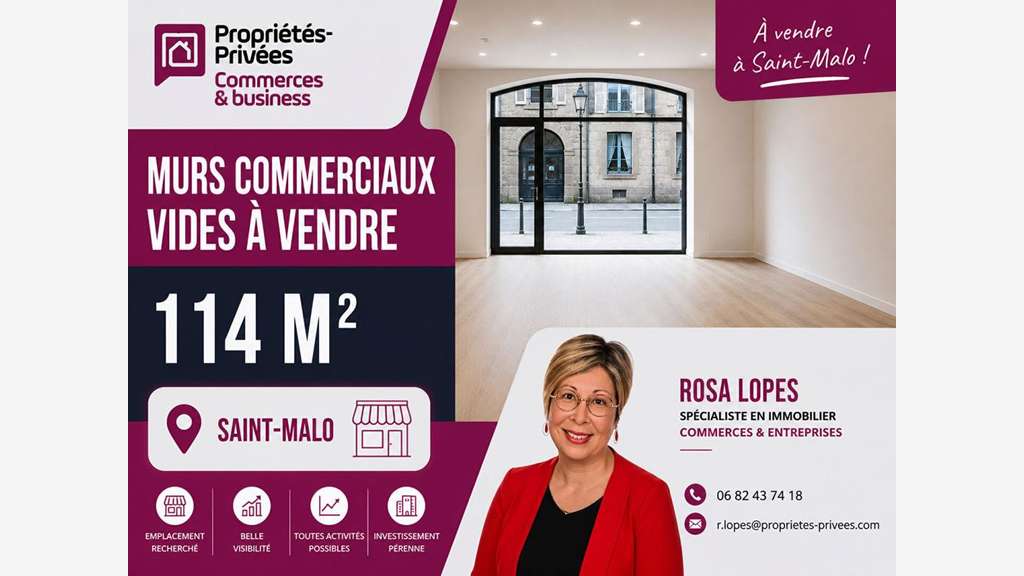 AV murs commerciaux libres 114m² à Saint Malo