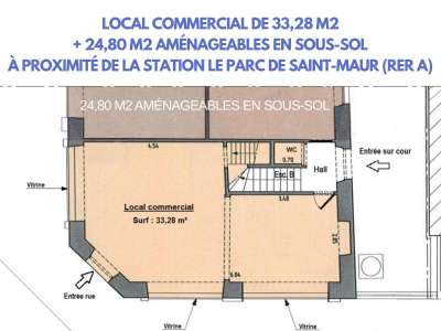Vente local commercial 91m² Saint-Maur-des-Fossés