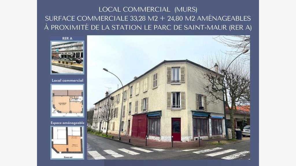 Vente local commercial 91m² Saint-Maur-des-Fossés