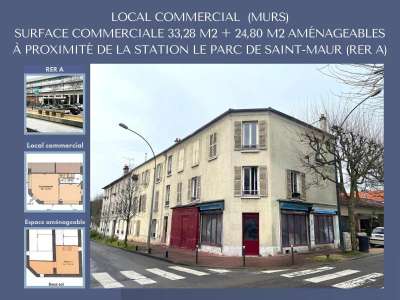 Vente local commercial 91m² Saint-Maur-des-Fossés