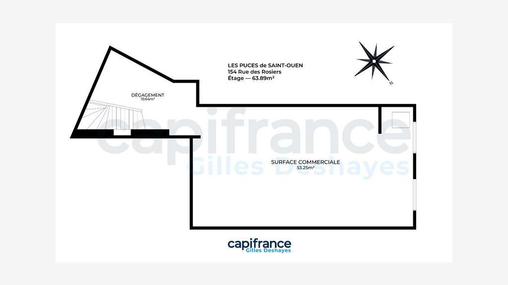 Av murs 137m² à St-Ouen Les Puces Marché Vernaison