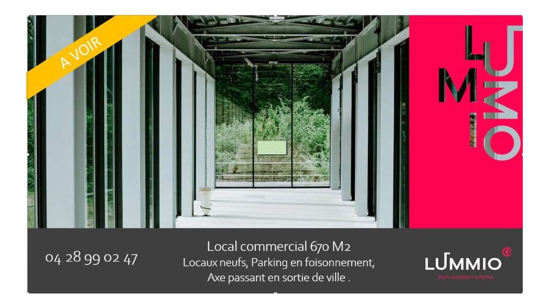 Vente local commercial 670m² en sortie de Valence