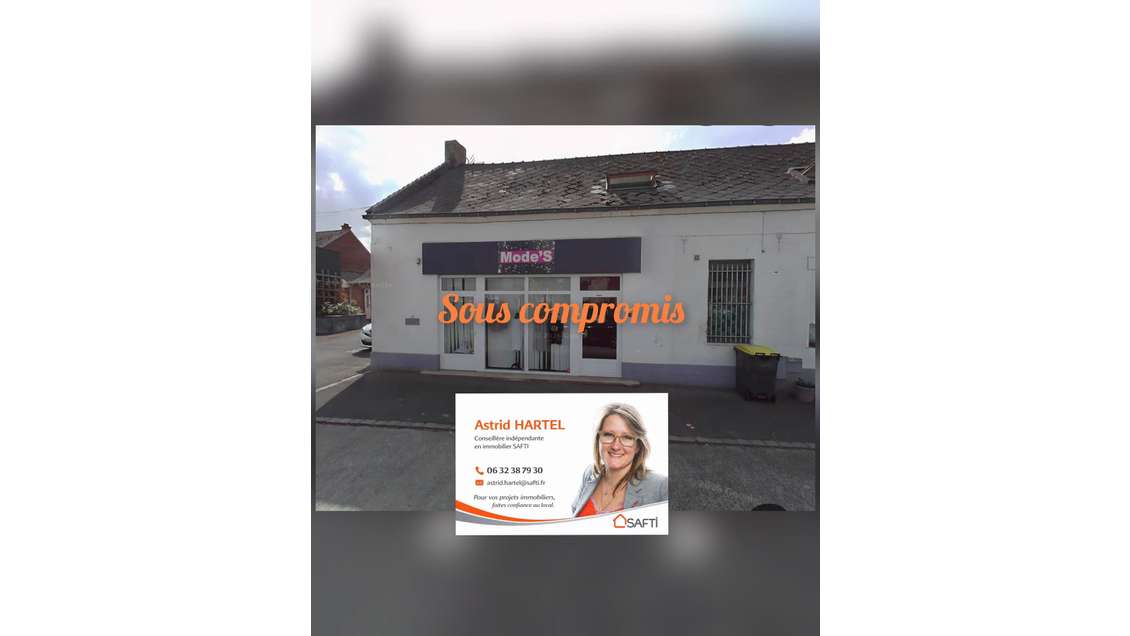 AV local commercial 160m² centre Villers-Outréaux