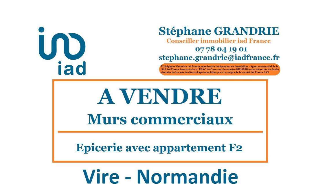 Vente boutique 100m² proche de la gare à Vire