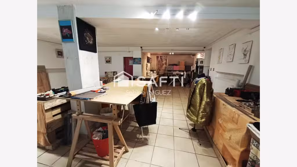 AV local + appartement rénové à Labruguière centre