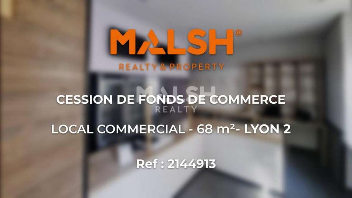 Local à céder 68m² Lyon 2e proche gare Perrache