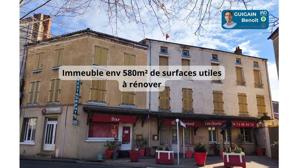 Vente locaux restaurant 580m² à St-Germain-Lembron