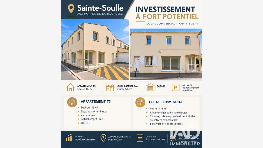 Vente local commercial + F5 à Sainte-Soulle