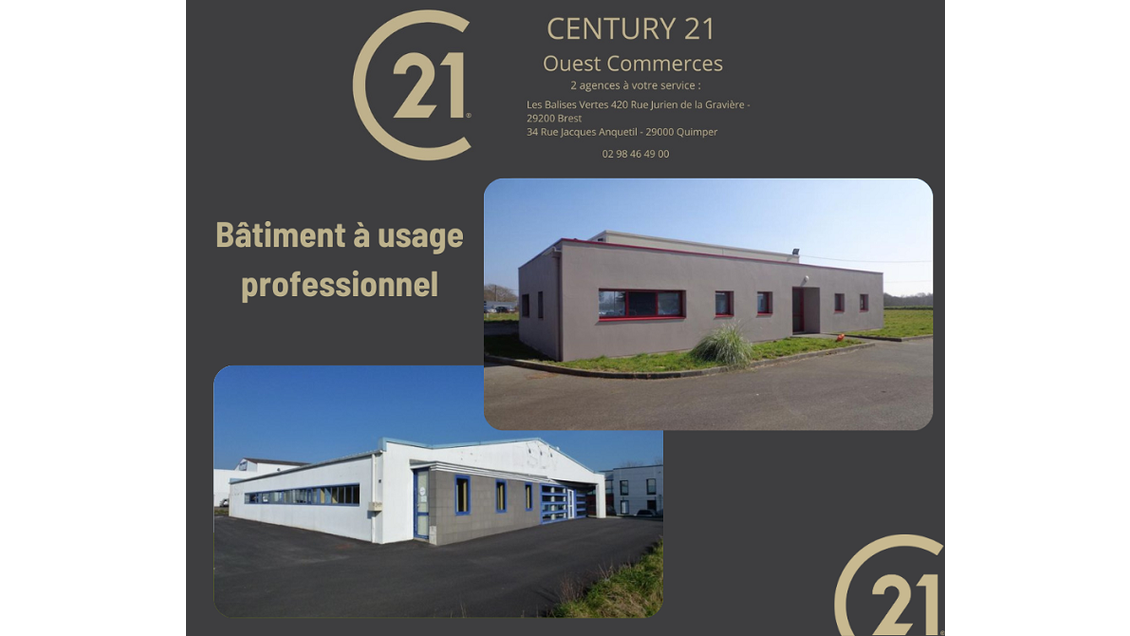 Vente ensemble de 3 entrepôts à Quimper