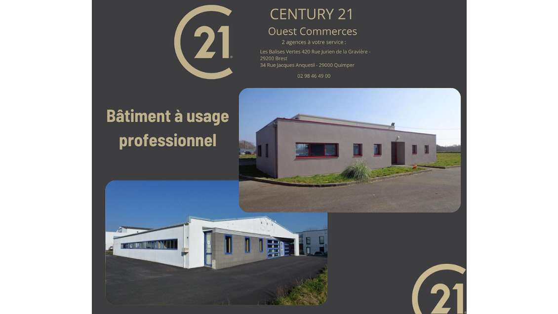 Vente ensemble de 3 entrepôts à Quimper