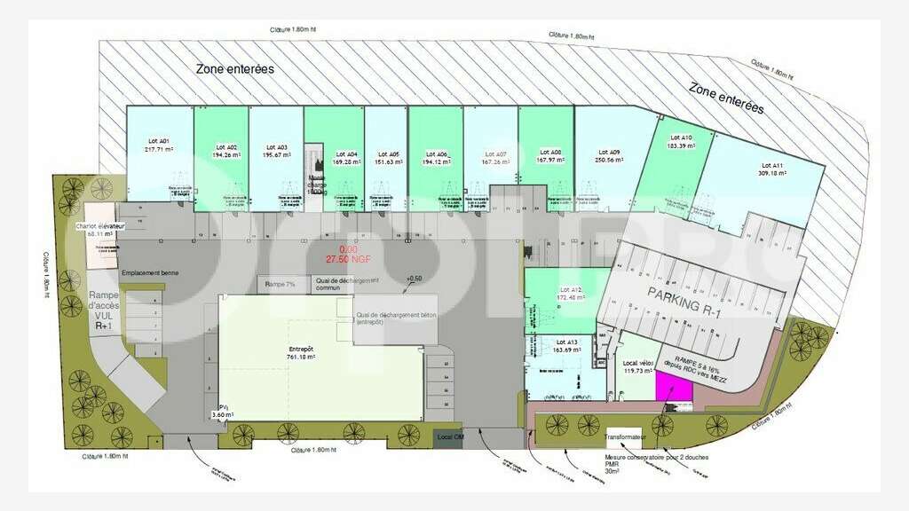 Vente entrepôt neuf 943m² en VEFA à Villeneuve