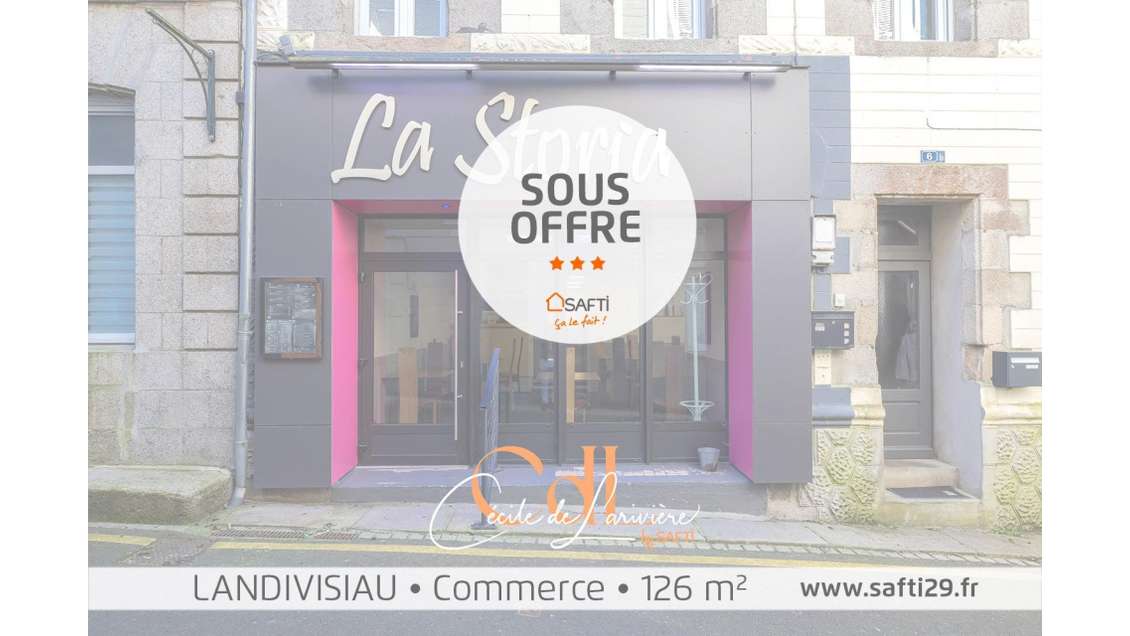 Vente vaste local commercial 140m² à Landivisiau