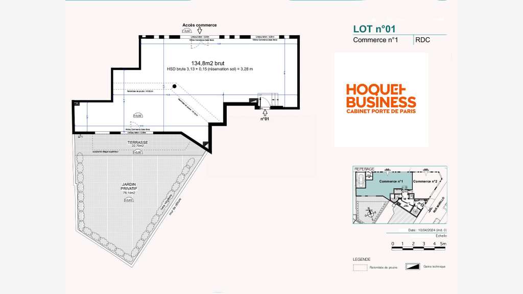 A vendre murs libres 130m² livraison 1T26 à Vanves