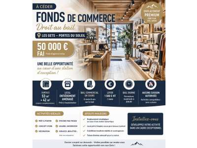 Cession droit au bail Locaux commerciaux - Boutiques aux Gets