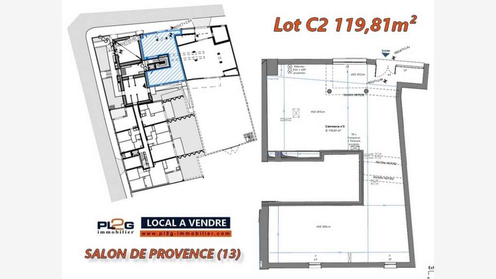 Vente local 119m² en VEFA à Salon de Provence