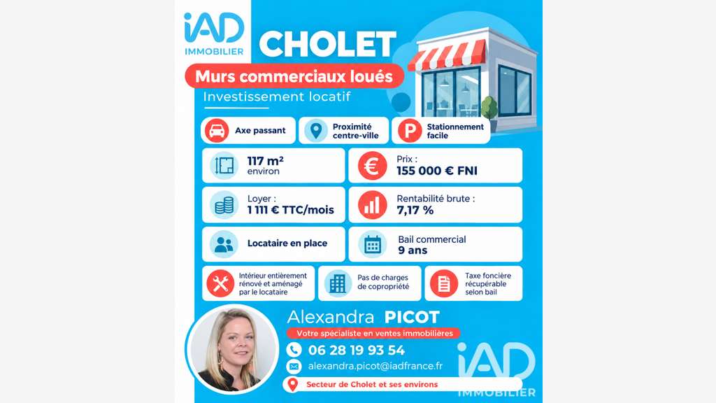 Vente murs commerciaux loués à Cholet