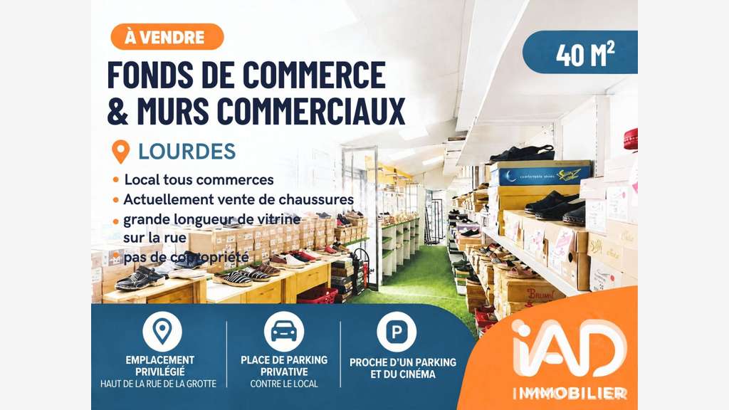 Vente murs commerciaux à Lourdes Rue la Grotte