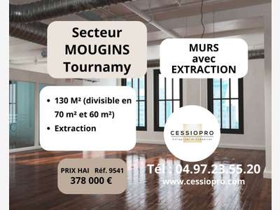 Vente murs avec extraction 130m² Mougins Tournamy