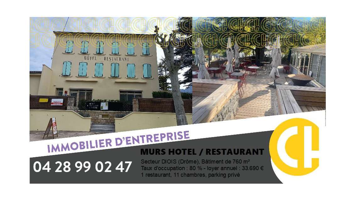 Vente murs hôtel restaurant 500m² secteur Diois