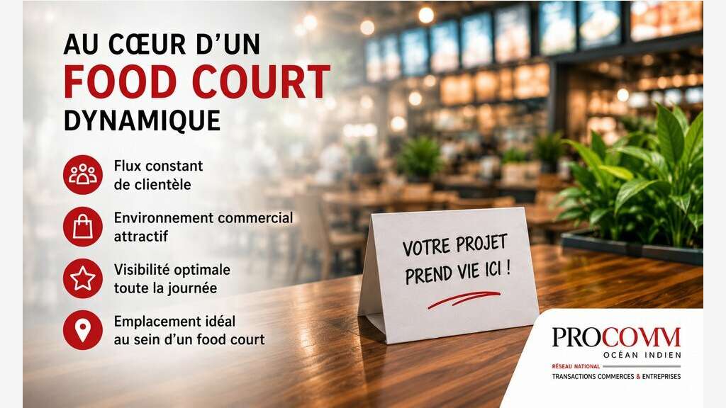 Droit au bail restaurant 17m² à vendre Saint-Denis