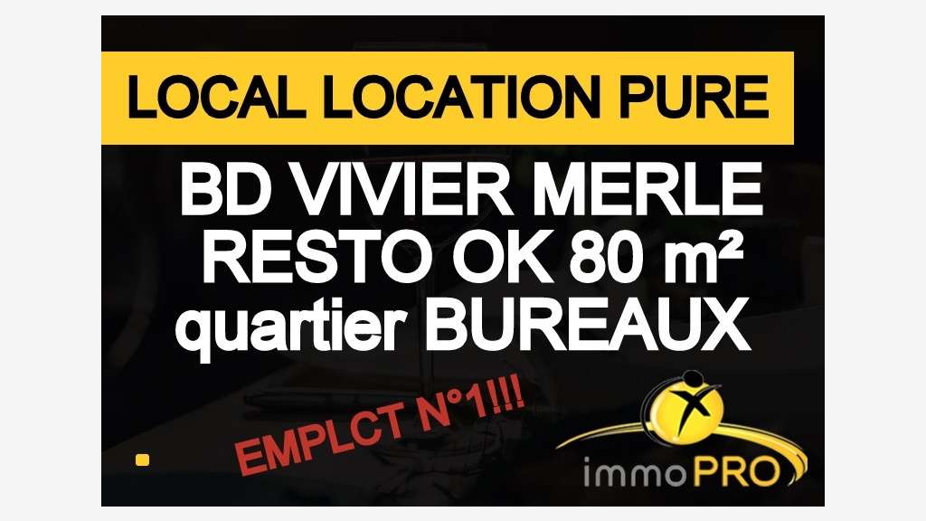 Loue local 80m² à Lyon boulevard Vivier Merle