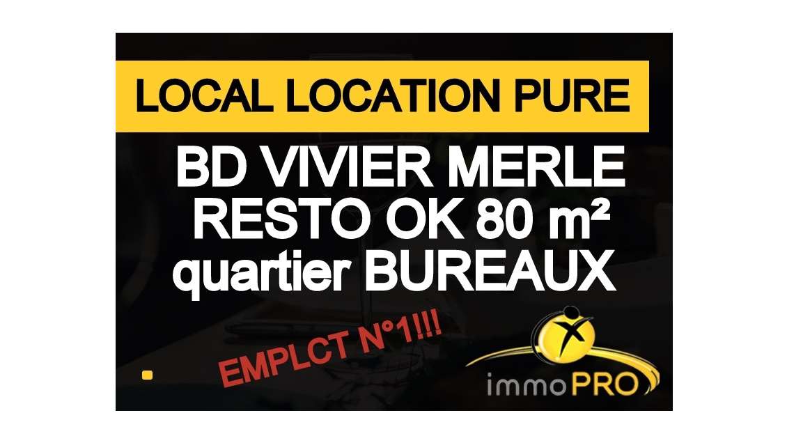 Loue local 80m² à Lyon boulevard Vivier Merle