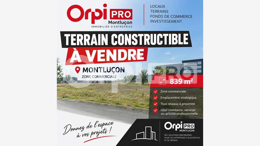 MONTLUCON - TERRAIN à vendre