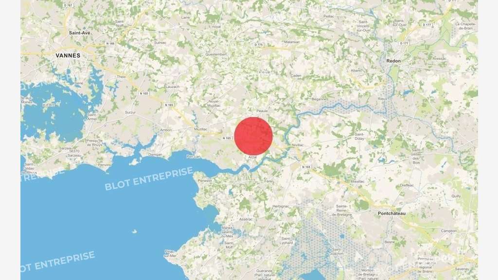 A vendre terrain constructible 1150m² Arzal RN165