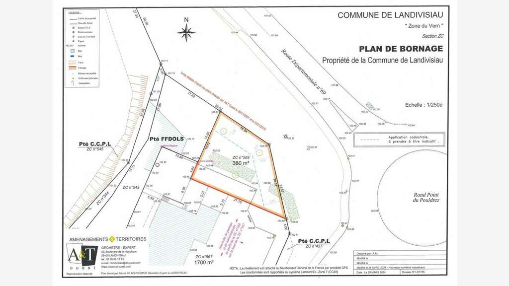 A vendre terrain de 380m² à Landivisiau