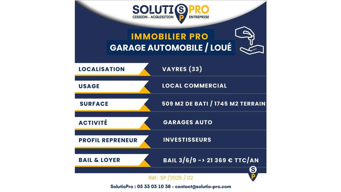 Vente bien immobilier pro loué  à Vayres
