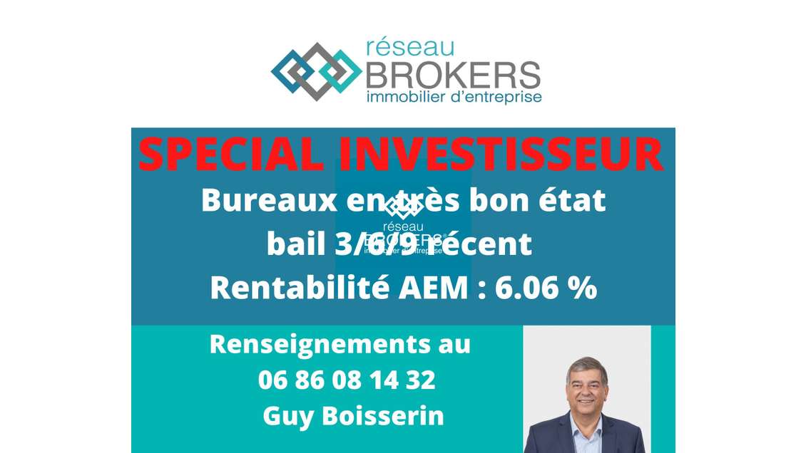 Spécial investisseur AV très beaux bureaux loués 