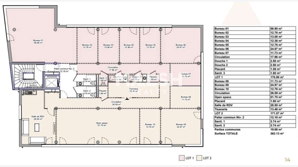 Bureaux à louer ou à vendre 370m² à Dardilly