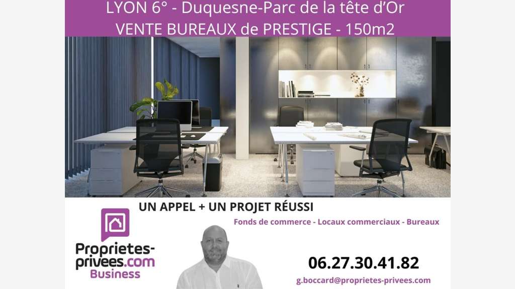 Vente bureaux de prestige 150m² Lyon 6e Tête d'Or.