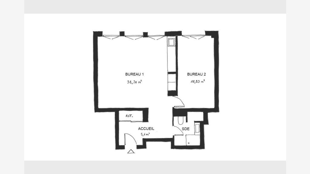 Vente bureaux de 57m² à Lyon 69007 Jean Macé