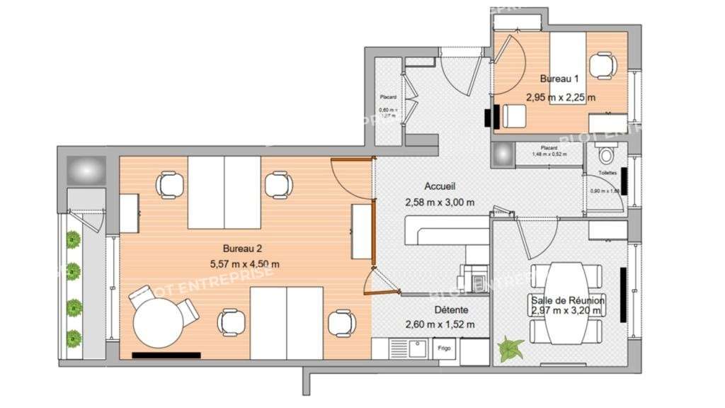 À vendre bureaux 62m² RDC à Nantes