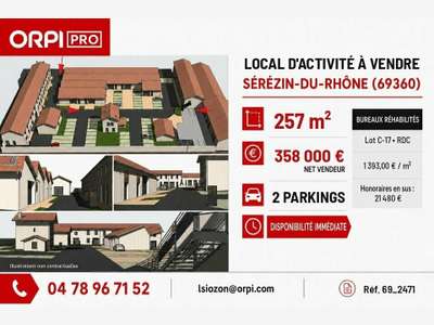 AV Bureaux réhabilités 257m² à Sérézin-du-Rhône