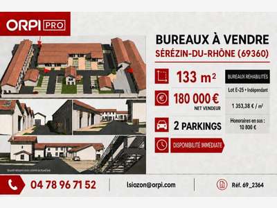 BUREAUX À VENDRE - RÉHABILITÉ