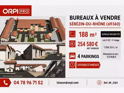 Bureaux réhabilités à vendre à Sérézin-du-Rhône