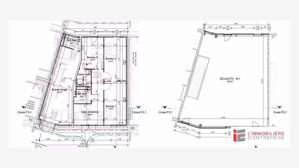 Vente bureau 151m² sur deux niveaux à Vitré