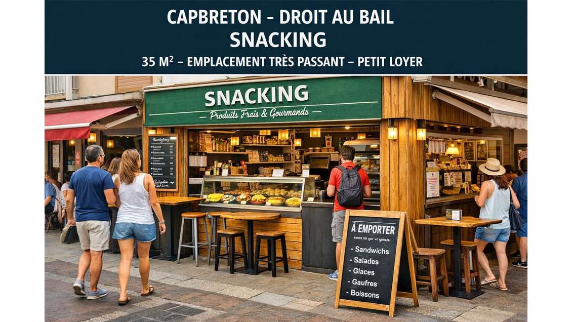 Cession droit au bail snacking de 35m² à Capbreton