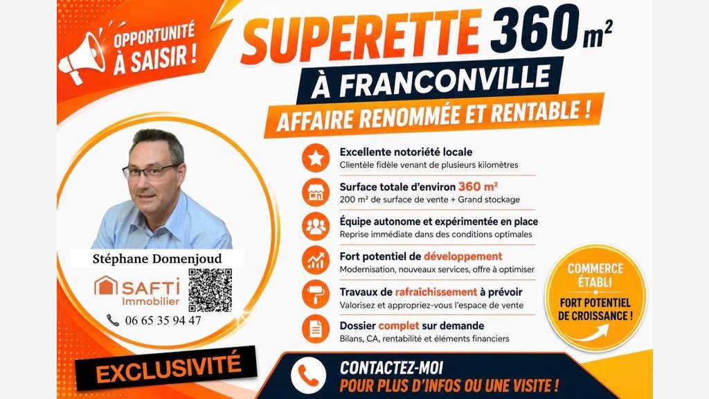 Belle opportunité à saisir supermarché rentable 95