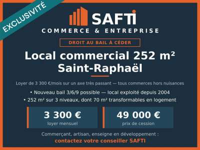 Cession droit au bail Locaux commerciaux - Boutiques à Saint-Raphaël