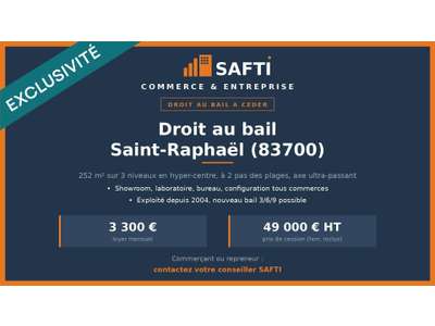 Cession droit au bail Locaux commerciaux - Boutiques à Saint-Raphaël