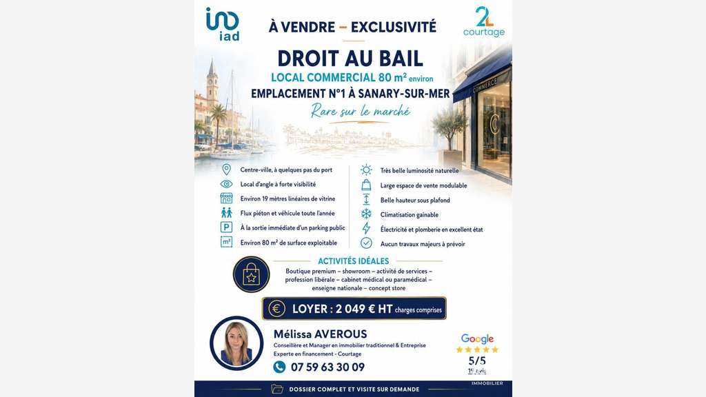 DAB boutique 80m² empl premium à Sanary-sur-Mer